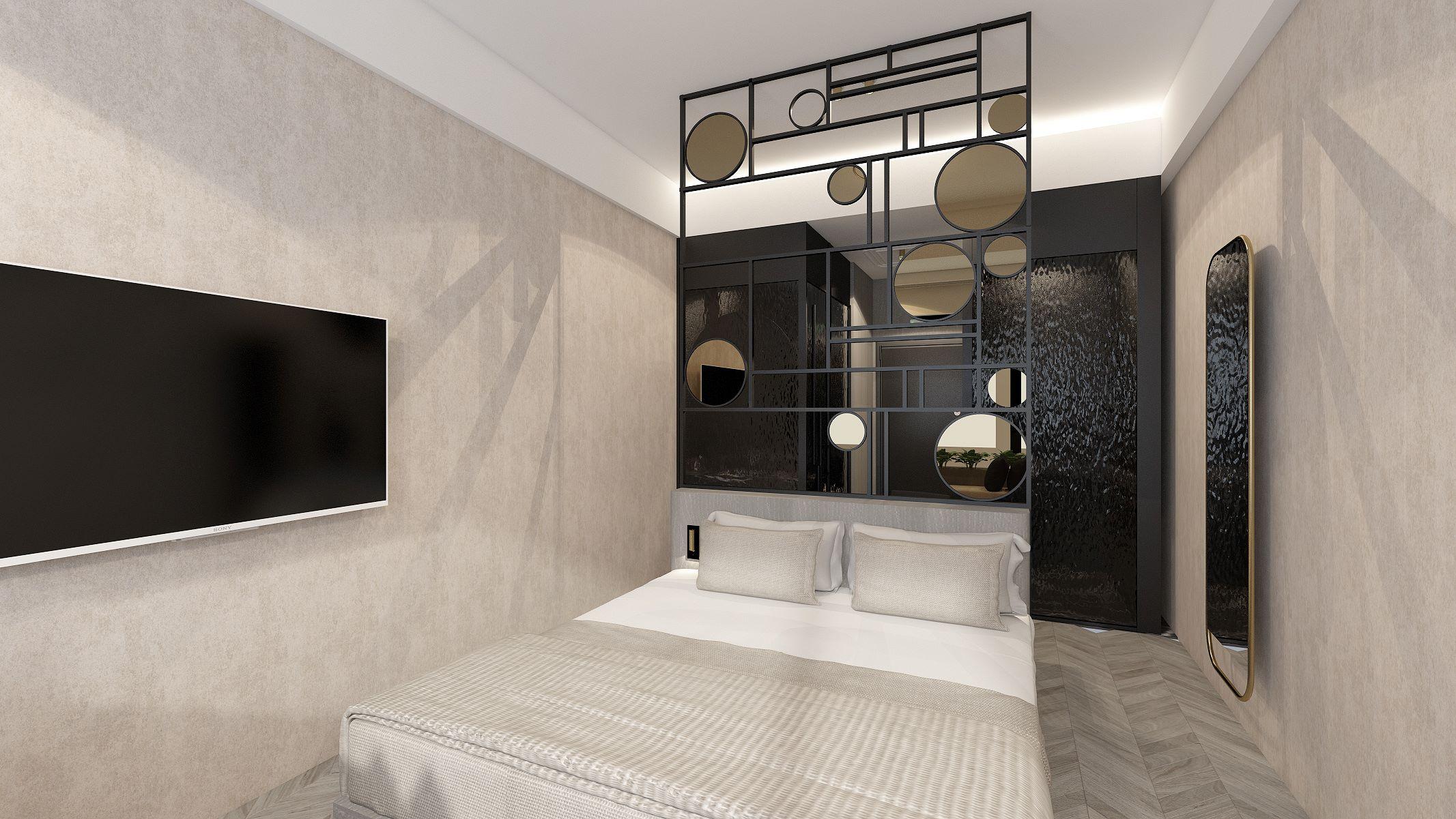 The sleek interiors of the Apollon luxury hotel room in Athens city centre by ESSE Athens in Plaka.